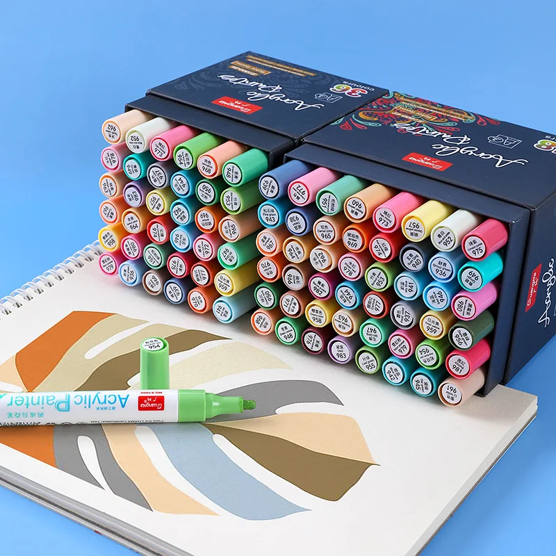 12/24 Colors Morandi Acrylic Paint Marker Pen for Stones, Rock Painting, Plastic, Ceramic, Glass, Metal Art School Supplies