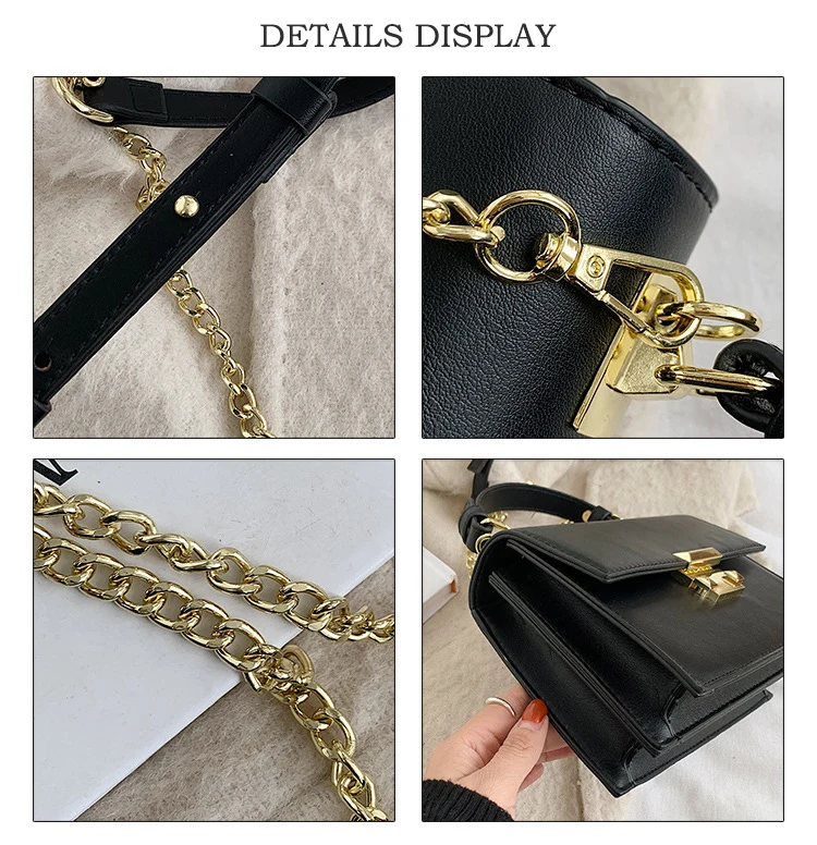 Simple Style Small Square Women Crossbody Bag PU leather Handbag NEW Shoulder Bag Solid Color Lady Bag Classic Messenger Bag