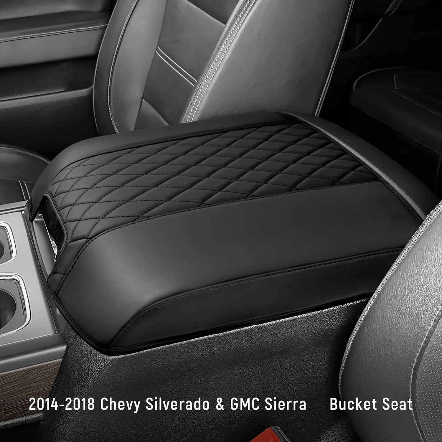 For Chevy Silverado/GMC Sierra 2014-2018, Tahoe & Suburban & Yukon 2015-2020, Car Armrest Cover Accessories(Bucket Seat) view 5