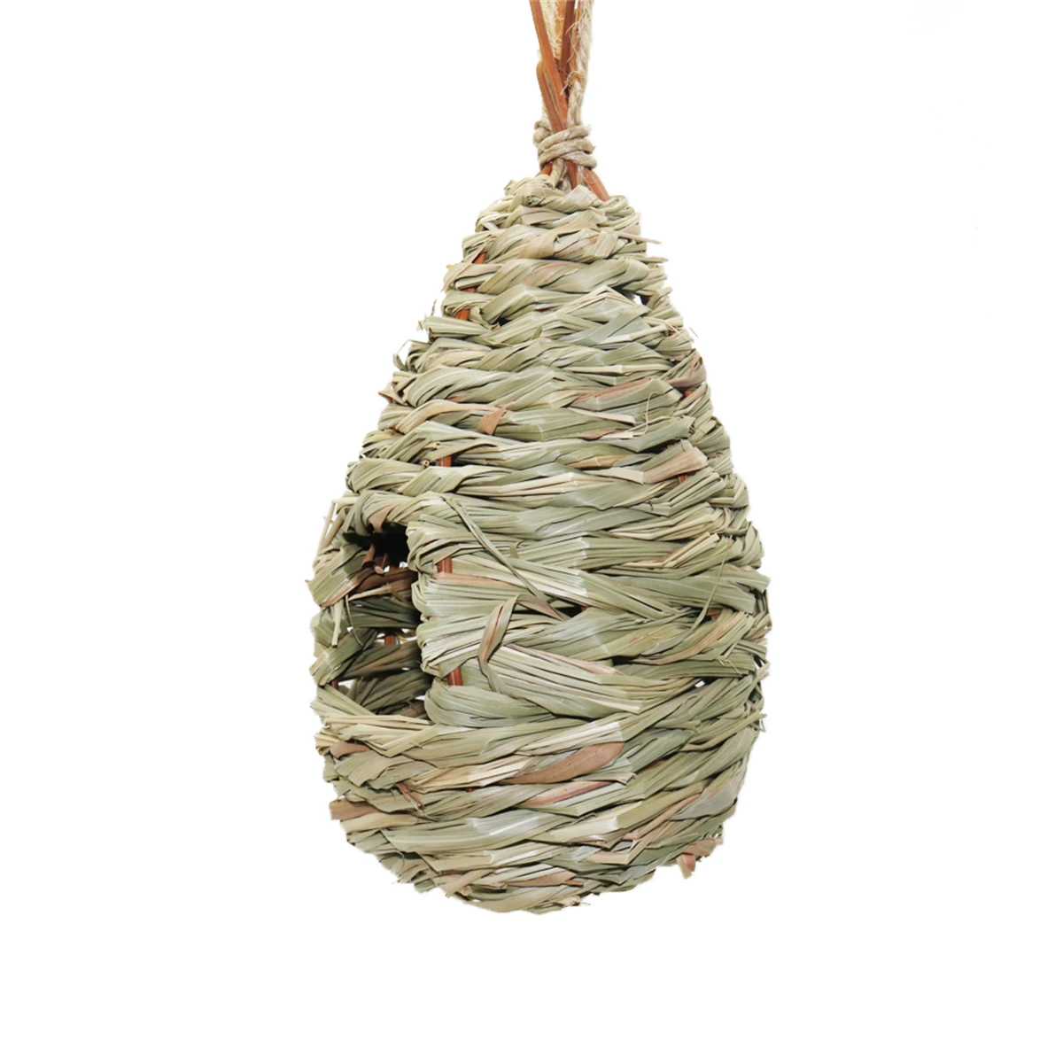 1Pc Hand-woven Water Drop Style Straw Bird Nest Breathable Warm Parrot Pigeon Breeding Box Pastoral Decorative Cage Pet Supplies