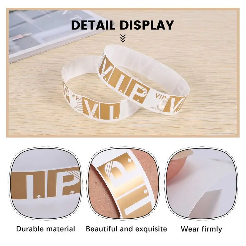 500 Pcs VIP Wristbands Lightweight Event Bracelets Personalized Party Wrist Bands Colored Waterproof Armband-AEF7