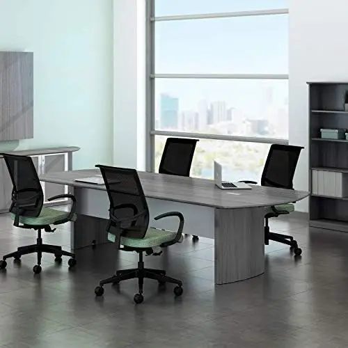 Modern Office Conference Meeting Room Table 8' Gray Steel Maximum Weight Recommendation 250 Pounds