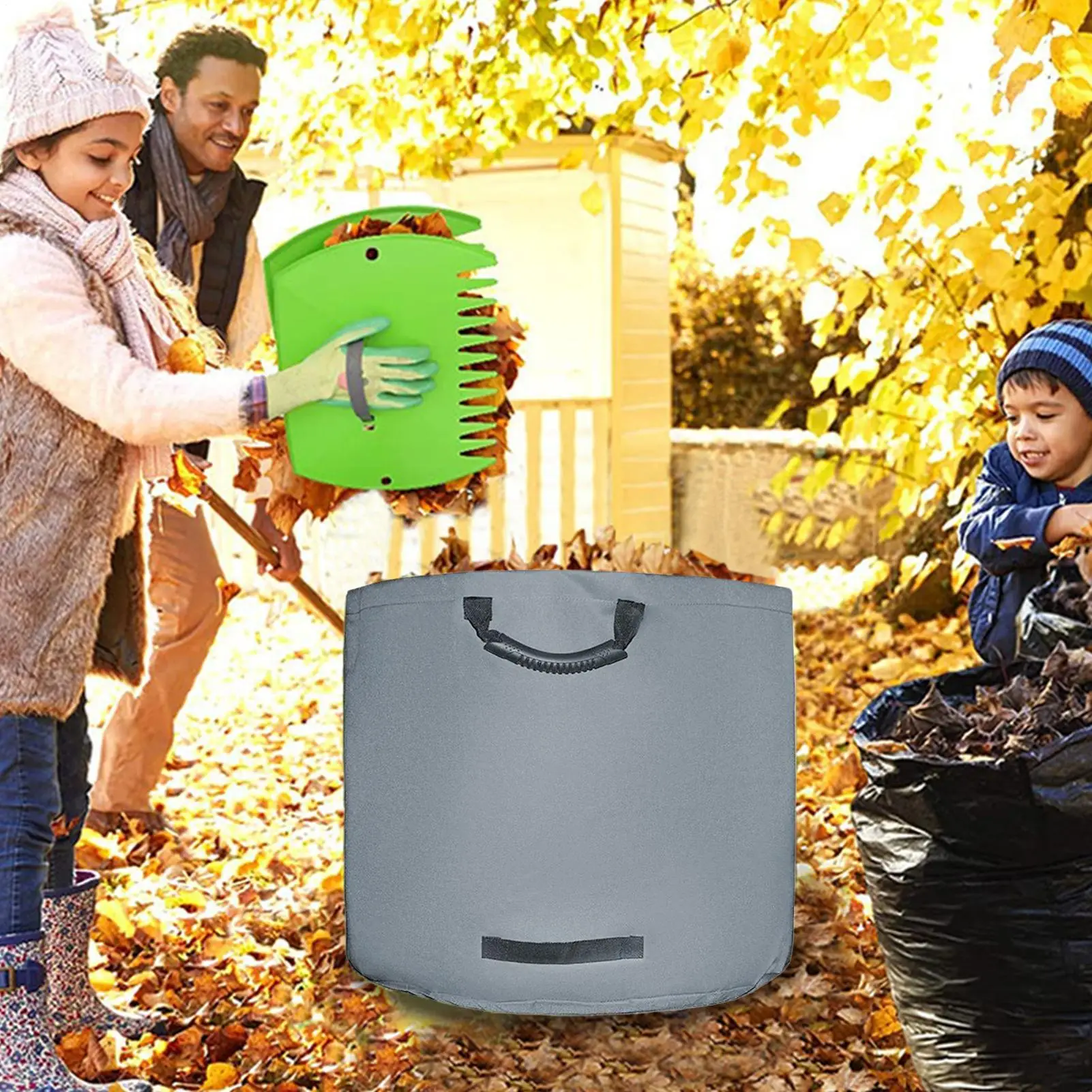 

Lawn Bags Folding Garbage Organizer Multipurpose Weatherproof Large Waste Bag For Landscaping Farming Lawn Care Composting