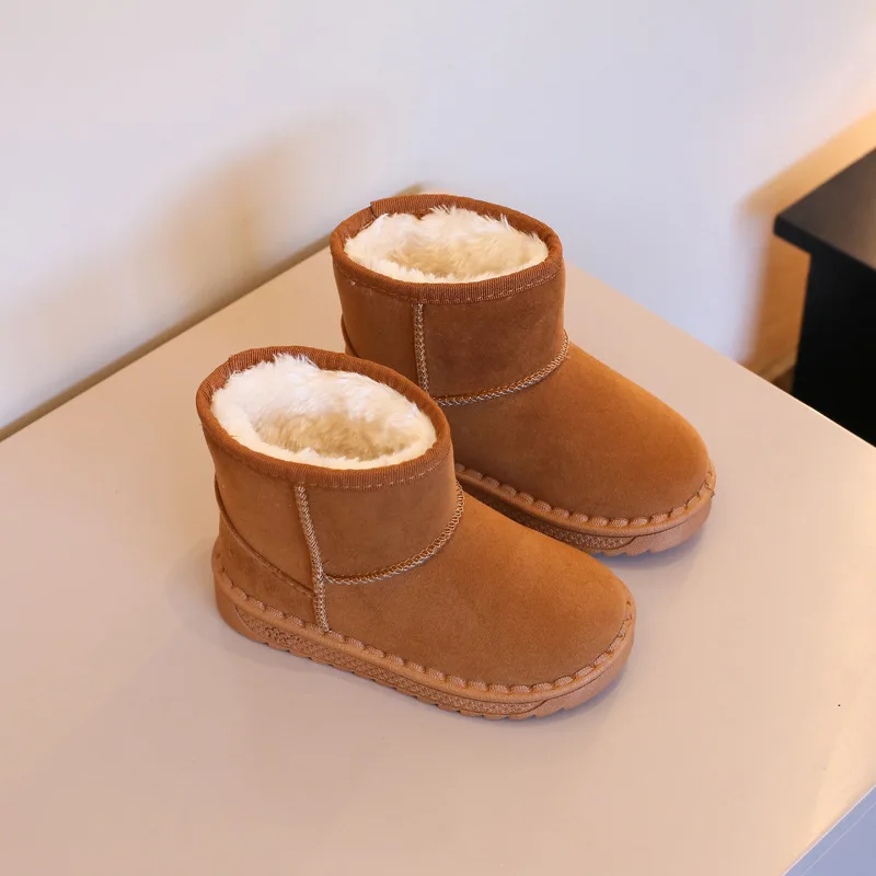 Children's snow boots for boys and girls in winter set of short boots suede cotton shoes plush insulation shoes snow boots view 5