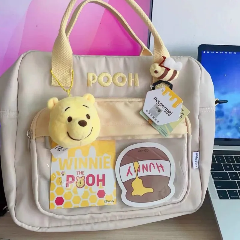 Disney 2023 New Original Winnie The Pooh Kawaii Bee Bear Large-capacity One Shoulder Bag Cartoon Portable Backpack Girls Gifts