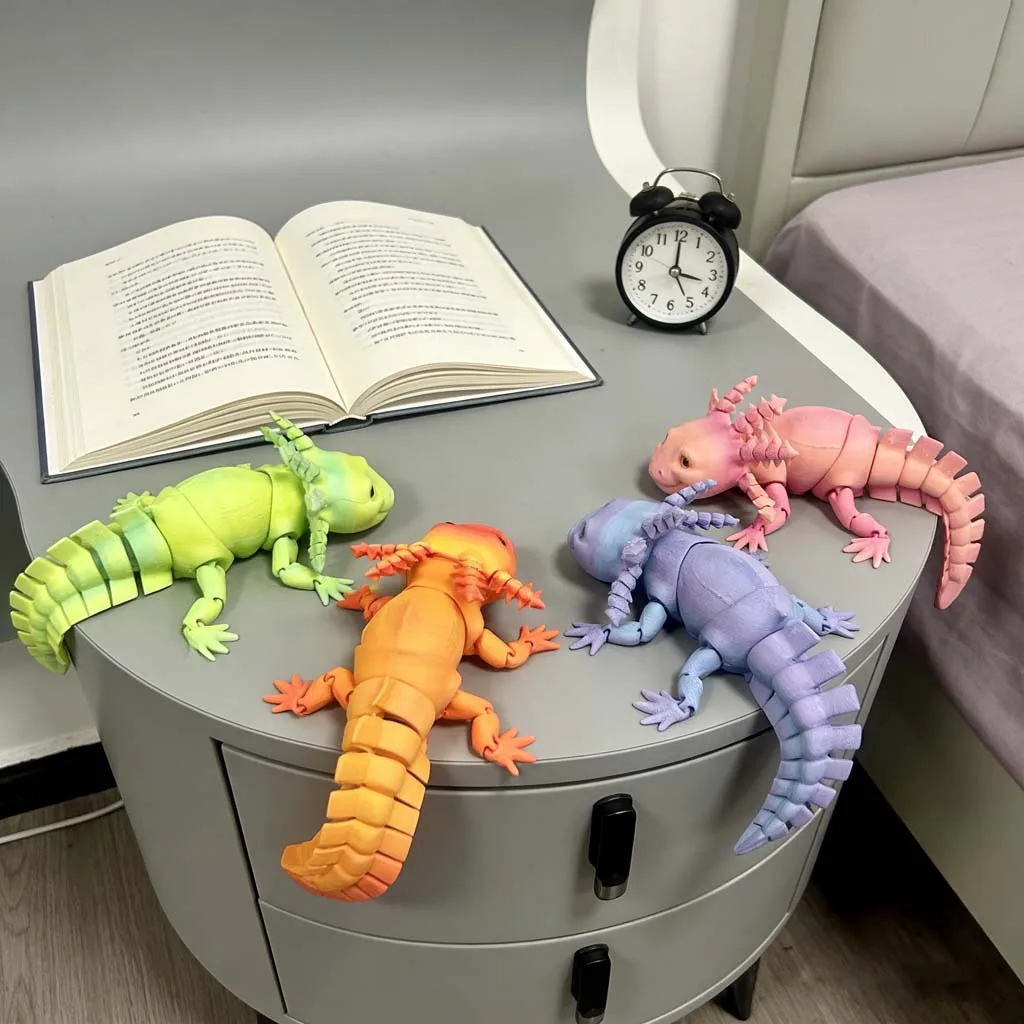 3D-gedruckte Salamander-Statue, flexibles 3D-gedrucktes Tier, bunte Figur-Statue, Geschenke, Valentinstag, 23 cm/9,06 Zoll – Detail 9