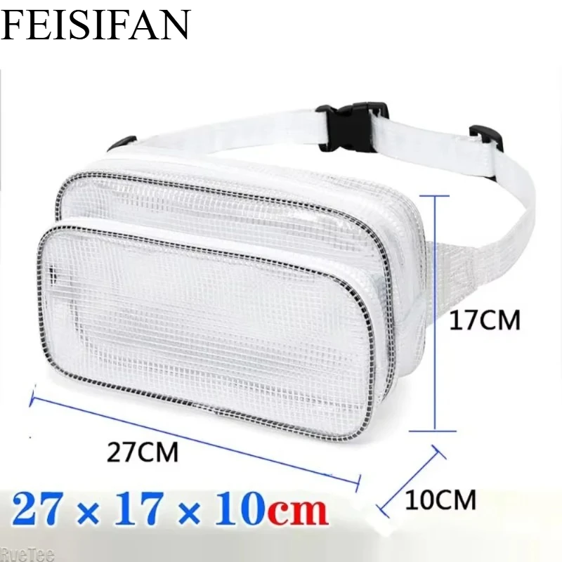 

Anti-Static Clear PVC Mesh Waterproof Transparent Fanny Pack Waist Tool Organizer For Clean Room Workshop