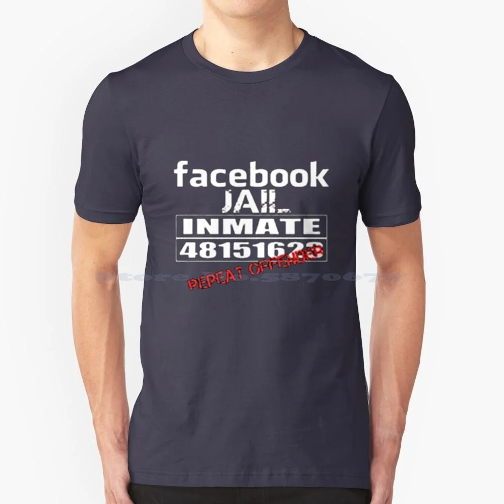 Facebook Jail T Shirt 100% Cotton Tee Jail Roster Facebook Jail Inmate Facebook Search Facebook Login Inmate Search What Is