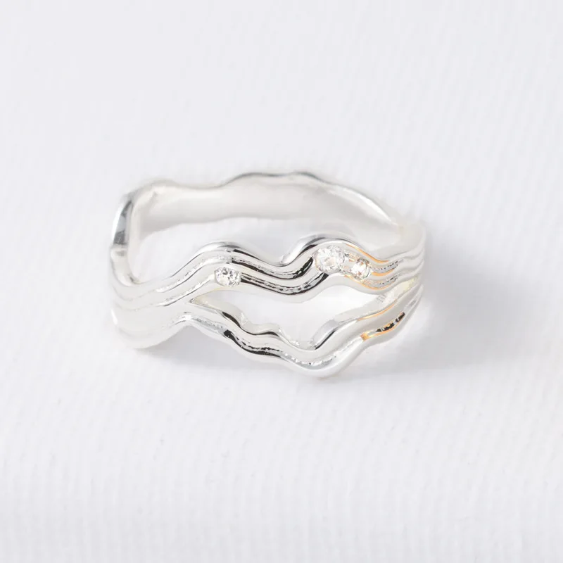 Withered Irregular Metal Ring, European And American Fashion, Simple Layering Ring, Index Finger Ring Jewelry Rings Women's