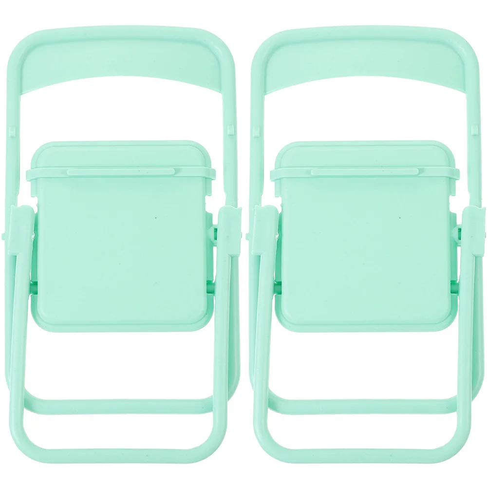 Dollhouse Chair Foldable Toys Mini Accessories Miniature Scene Model Green Plastic