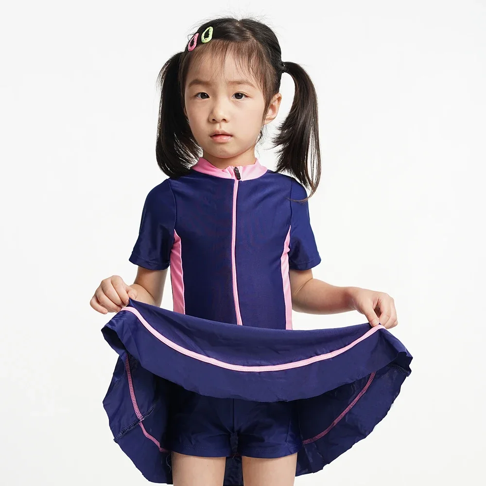 2024 New Kid Summer Cartoon Swimwear Cute Kids Girl One-piece Breathable Swimming Clothes Swimsuits Professional Swimming Suit