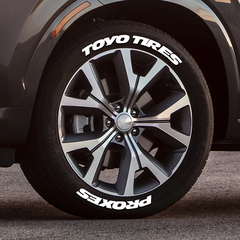 One Tire Letter Car Tire Styling Decorative Sticker PVC Waterproof Personalized Letter Tire Decal Without Glue