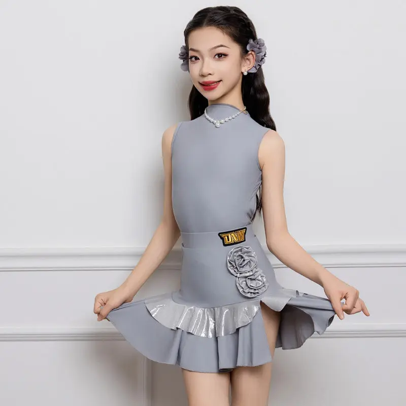 

Summer Girls Latin Dance Competition Costume Kids Salsa Latin Dance Training Suits Children'S Ballroom Dance Suits SL15634