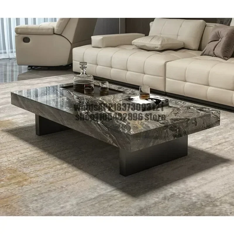 Slate Venice brown coffee table minimalist living room rectangular household coffee table