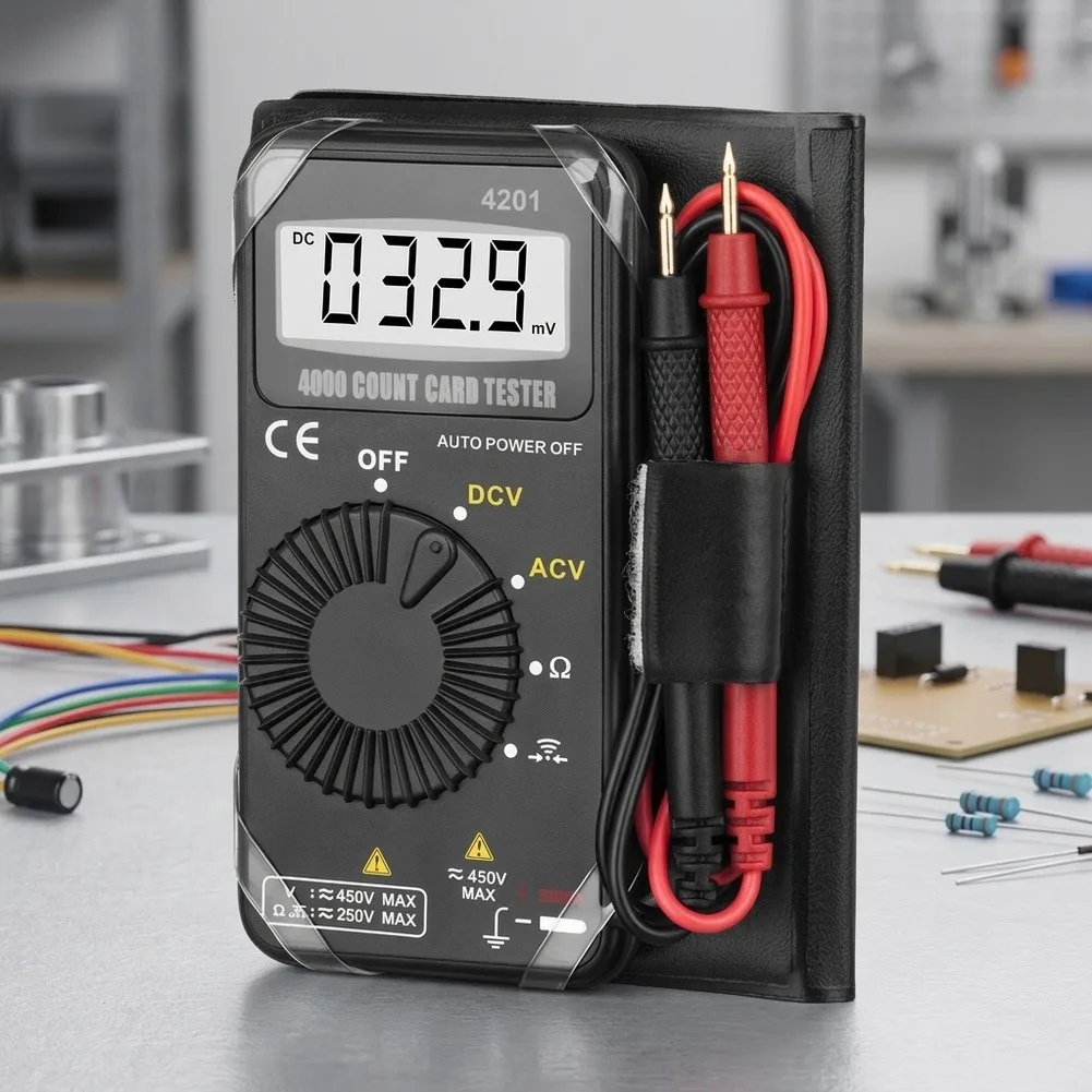 4201 Digital Multimeter AC DC Voltage Resistance Tester 4000 Counts Autorange With Buzzer For Electrician Electronic Measuring T