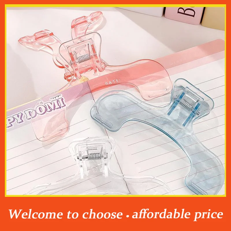 Portable Transparent Book Clip with Stand Fixed Book Page Holder Hands Free Reading  for Travel and Study 2/3PCS