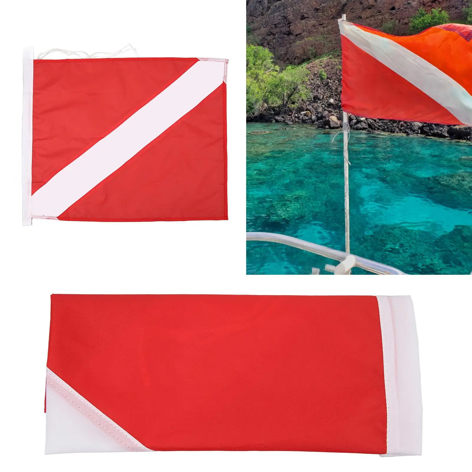 Versatile Dive Flag for freediving & Scuba  - Durable, Brightly Colored Marker