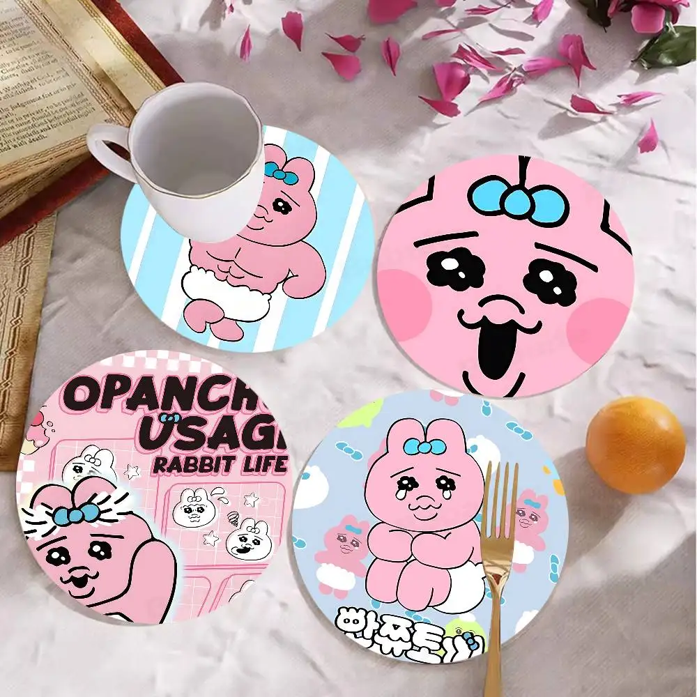 Character O-Opanchu U-Usagi 1pc Pattern Coaster Tea Cup Heat Insulation Pad Anti-scalding Anti-slip Table Bowl Plate Mat