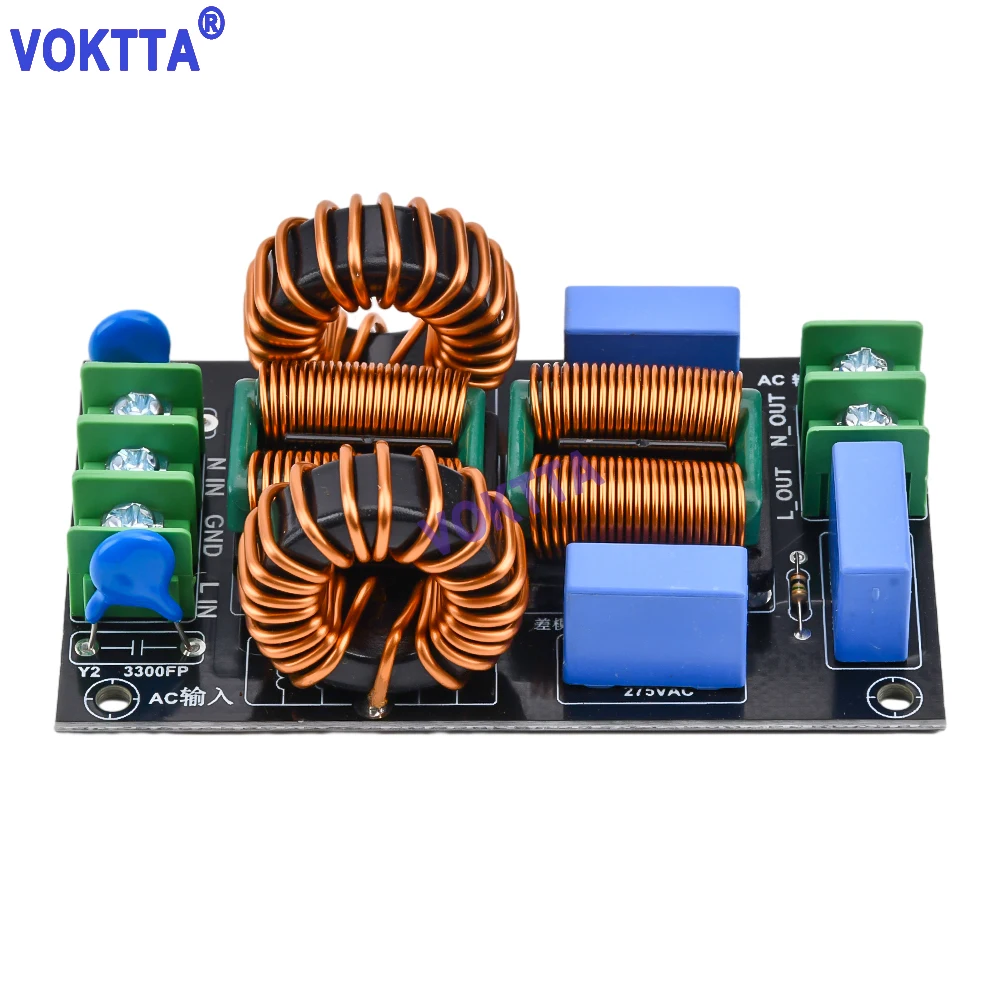 Power Filter Board EMI Filter AC Mains Purification HiFi Audio Amplifier Power Filtering Module 10A 20A 4A AC to AC 110-250V