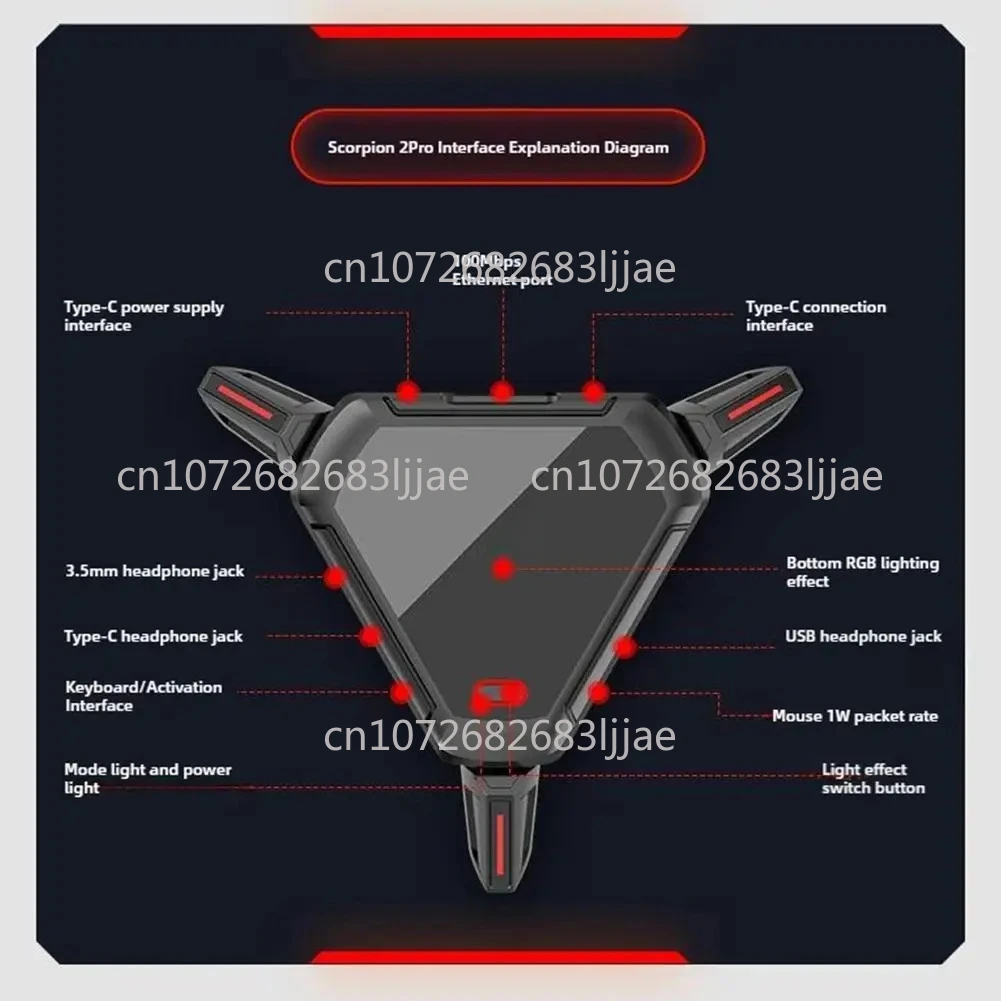 Scorpion 2Pro Keyboard Mouse Converter 100mbps Network Port Transmission Signal Reduce Delay For Android 10+ For PUBG
