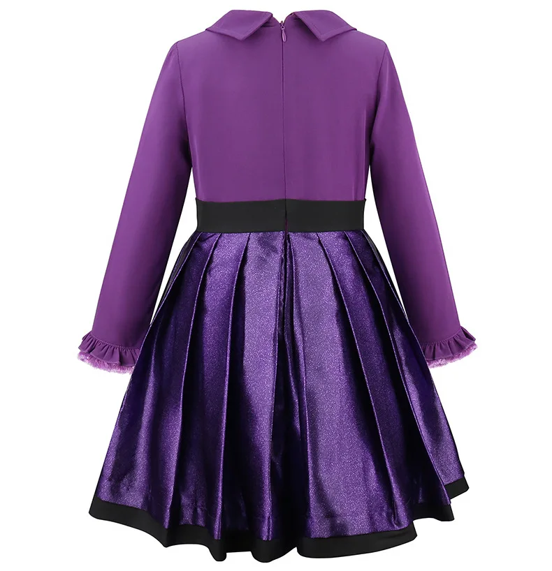 Teenage Vampire Purple Long Sleeves Princess Dress With Coat Halloween Costume Girl Vampire Cosplay Costume Carnival Party Set view 5