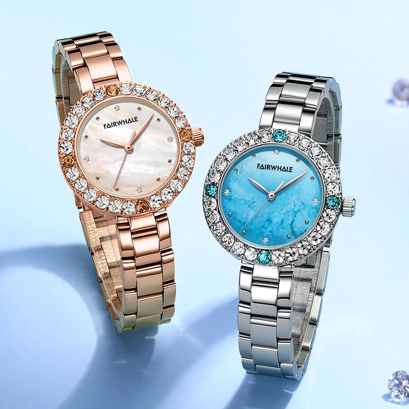 Mark Fairwhale Brand Luxury Watch Womens Diamond WristWatch Ladies Quartz Watches For Women