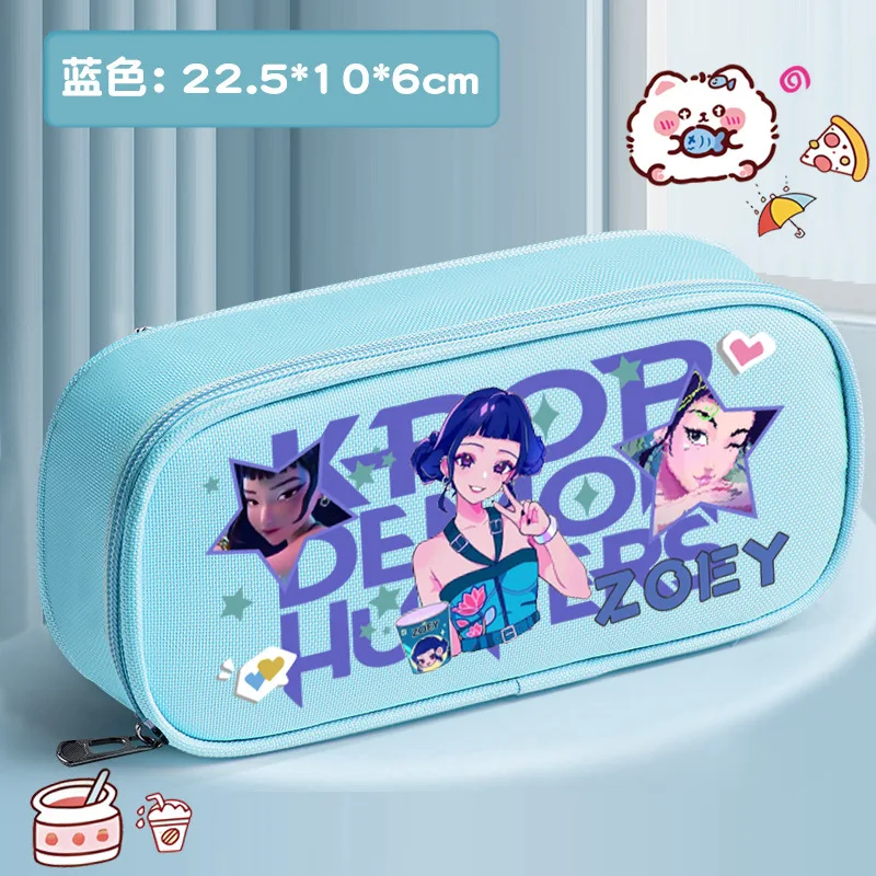 New K-Pop Demon Hunters Pencil Case Cute Large-Capacity Three-Layer Stationery Case Middle School Girl Gift