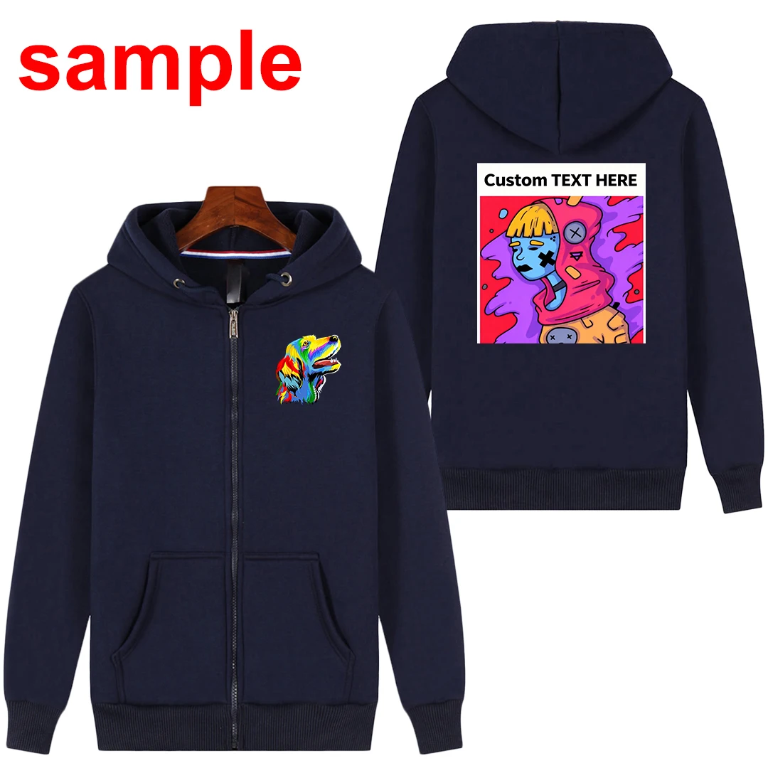 450gsm algodão zíper de pelúcia grosso hoodie para homens mulheres diy personalizado impresso design logotipo pulôver quente oversized S-4XL camisolas