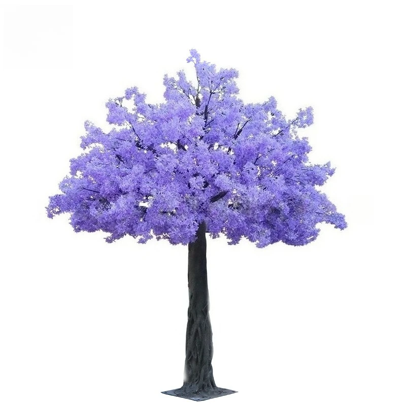 

Purple artificial cherry blossom tree | Large flower tree: hotel shopping mall indoor landscaping wedding wishing tree plant