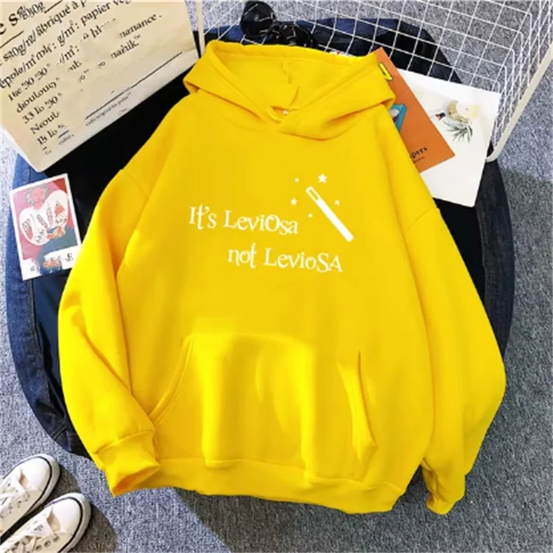 Women Hipster Streetwear Sweatshirts It\'s Leviosa Magic Hoodie Fashion Funny Sportswear Loose Oversize Clothing Soft Tops Female