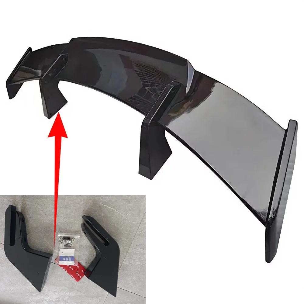 For 90% Sedan Universal GT Style Rear Spoiler  Wing Back Tail Wing Exterior Body Kit Decoration Carbon Fiber Racing Car Tuning A view 4