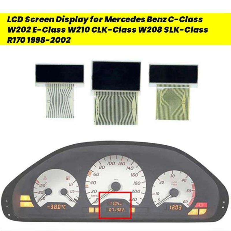 3Pcs/Set Instrument LCD Display Screen For Mercedes Benz C-Class W202 E-Class W210 CLK-Class W208 SLK-Class R170 98-02