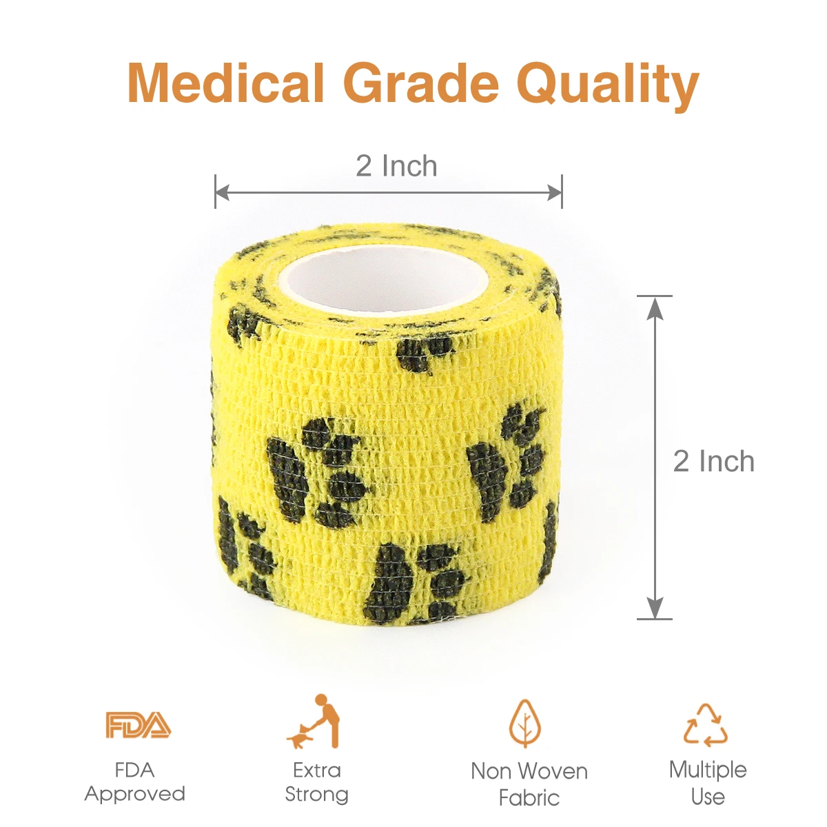 24 Rolls Pet Bandage Elastic Self Adherent Cohesive Bandage for Dog Cat Horse Non-Woven Self Adhesive Sport Tape for Knee Ankle