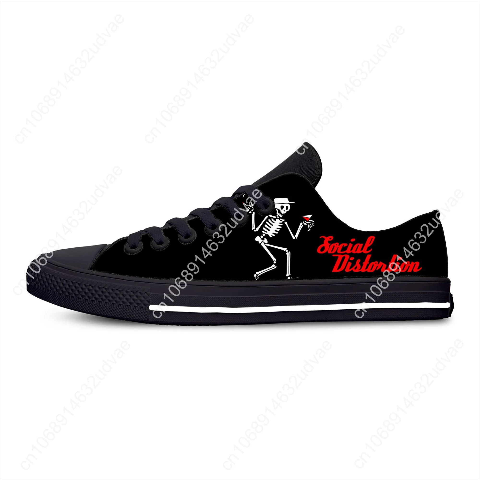 Music Band Low Top Sneakers Social Distortion Mens Womens Teenager Casual Shoes Canvas Running Shoes 3D Print Lightweight Shoe