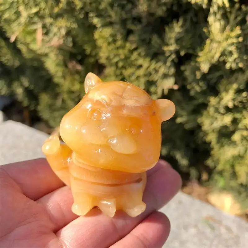 

Натуральный оранжевый кальцит, тигровый камень для резьбы, камень для Рейки и фен-шуй, подарок на день рождения для детей, украшение для дома, 1 шт.