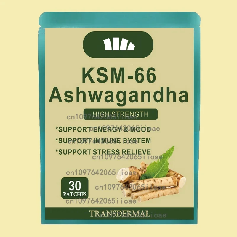 

30-летние пластыри Ashwagandha Complex Transdermal Patches для снятия стресса, усилитель настроения