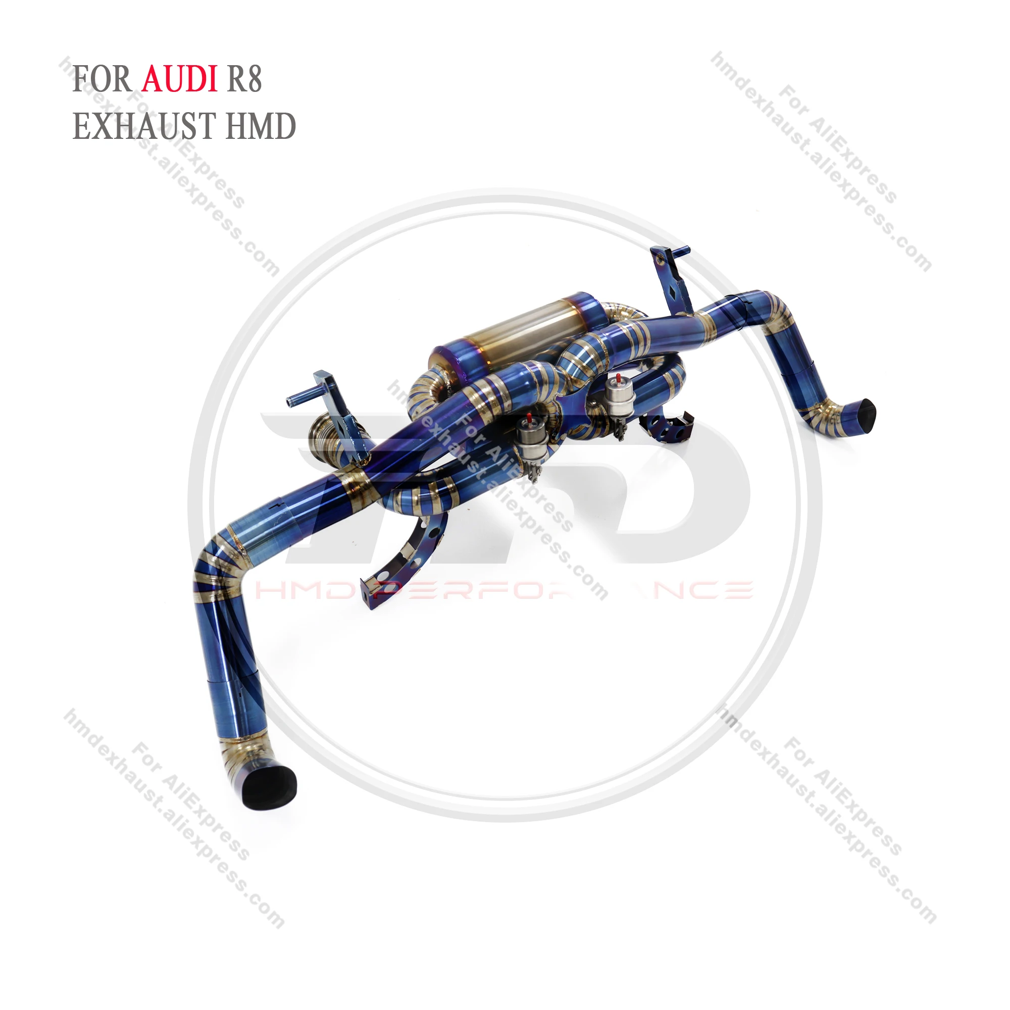 HMD Titanium Alloy Exhaust System Catback For AUDI R8 High Flow Performance Racing Pipe Vacuum Valve