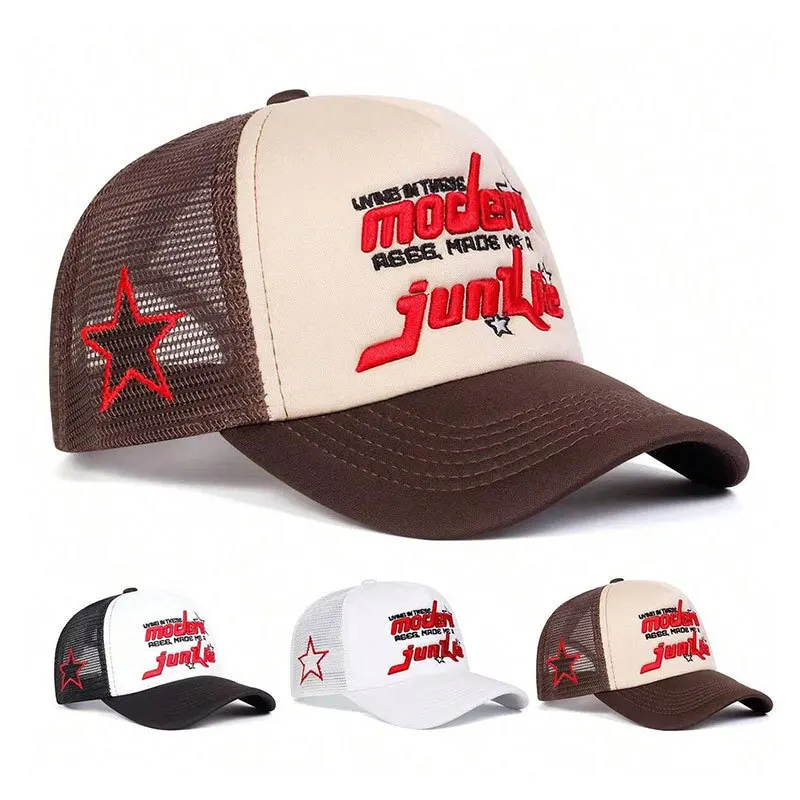 

Mesh Trucker Baseball Cap New Four Seasons Versatile Sun Hat Baseball Cap Casua Accessory Snapback Hat Structured Front Panel