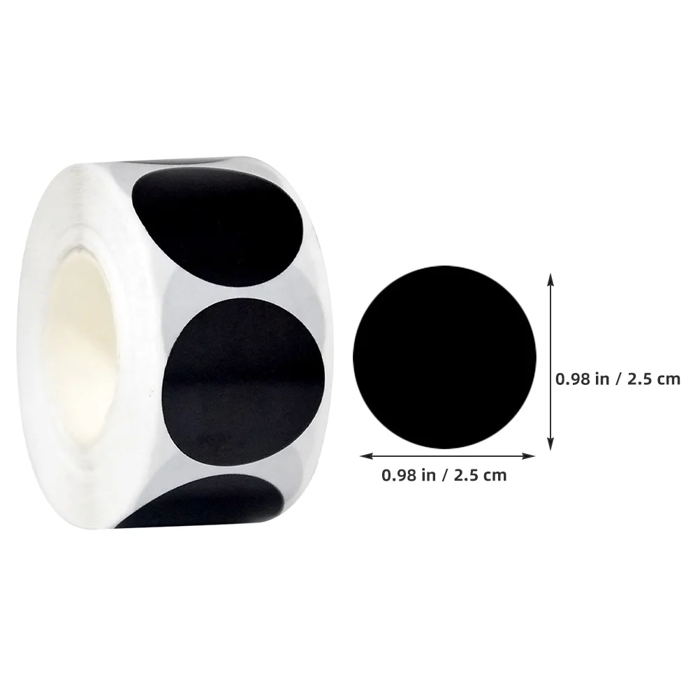 2Pcs Black Circle Stickers 25mm Round Dot Labels Permanent Adhesive Waterproof Sealing Office Classroom Kitchen Blank Writing
