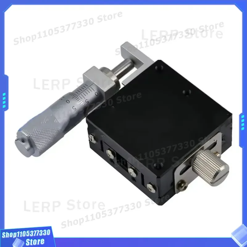LGX40-L Manual Micrometer Slide Table 40x40mm X-axis Displacement Platform with Steel Ball Bearing for Precision Positioning