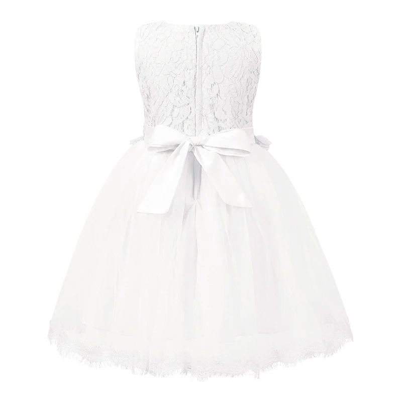 Children's Elegant Dresses Flower Girl Sleeveless Wedding Dress Baptismal Costume For Girls Birthday Party Princess Dress Summer