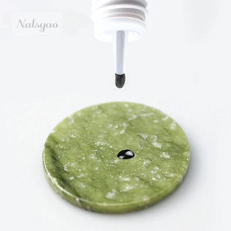 CNK Wholesale 5pcs Round Jade Stone Eyelash Extension Glue Holder Green Jade Lash Glue Pallet Pad Stand