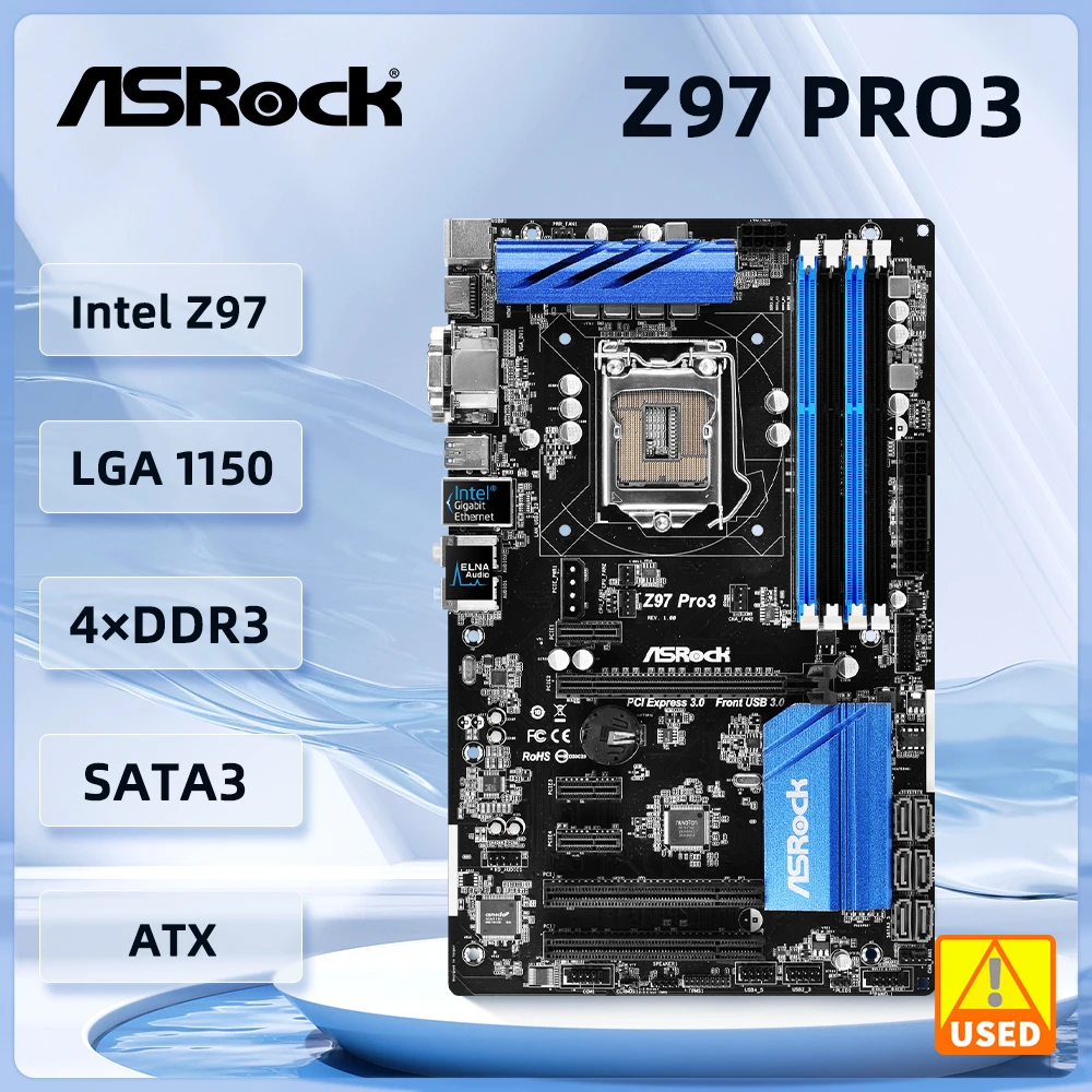 Asrock Z97 Pro3 Motherboard Intel Z97 Motherboard LGA 1150 DDR3 32GB support i7-4790 4770 4690 4670 4370 4130 ATX USB 3.1