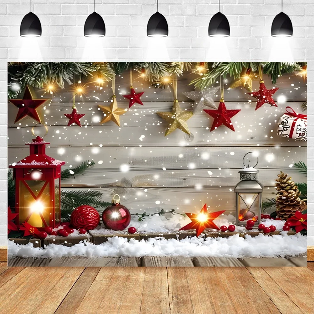 

Merry Christmas Backdrop for Photography Red Wall Xmas Balls Xmas Tree Wreath Kids Family Party Decoration Photo Background Prop
