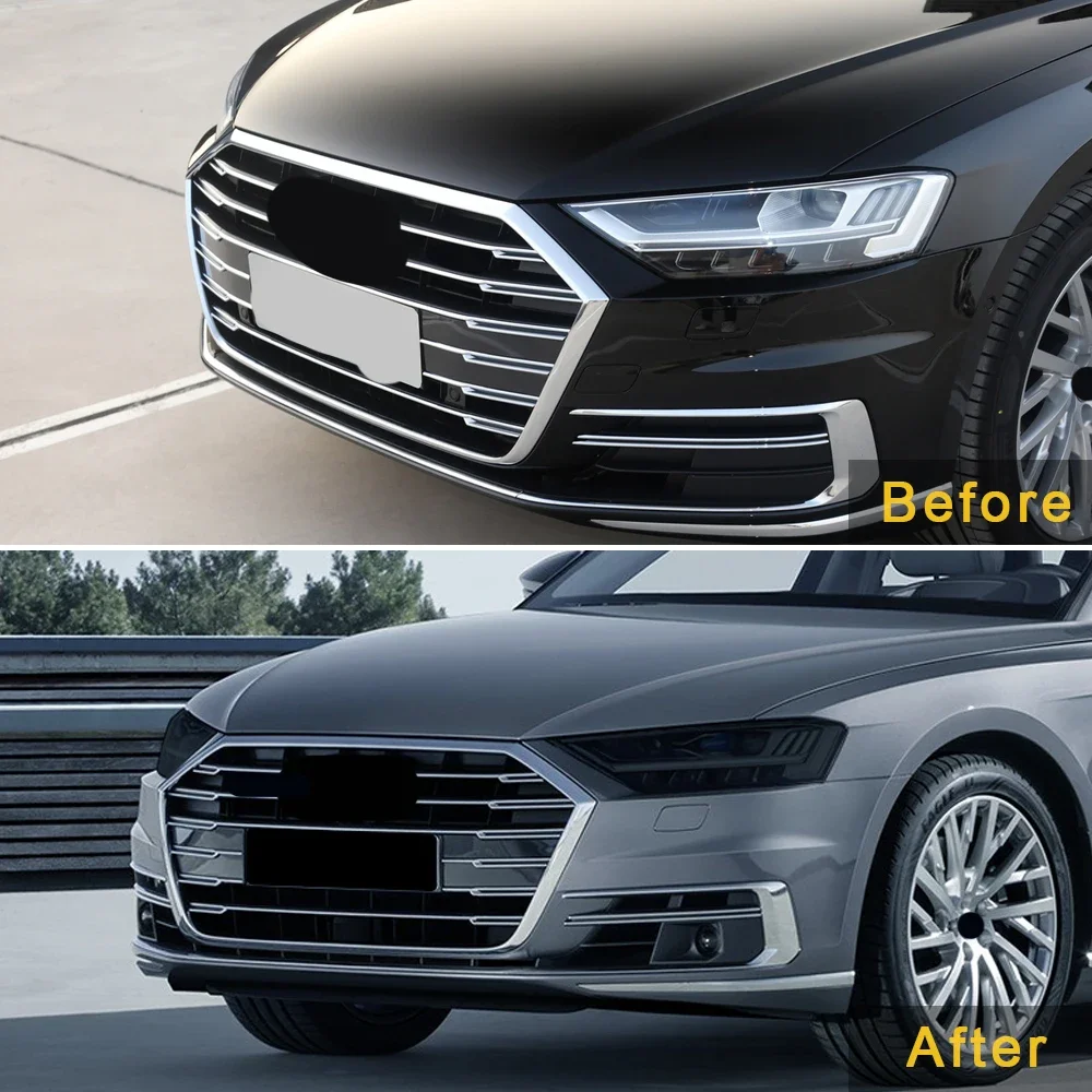 For Audi A8 D5 2018-2024 Car Headlight Protective Tint Film Smoke Black Transparent TPU Vinyl Wrap Sticker Pre-Cut Shape