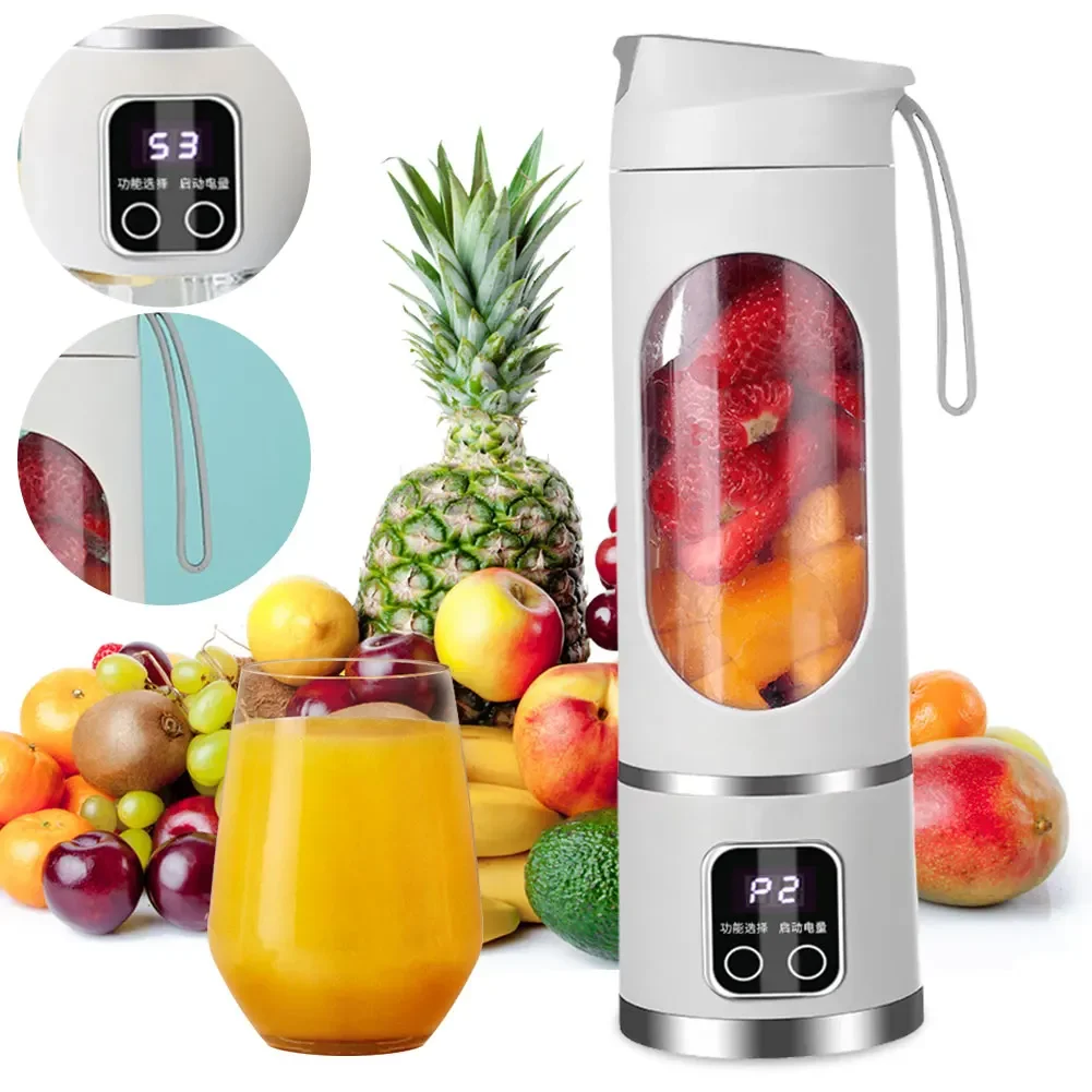 450ml Electric Juicer Cup 8 Blade Head  3 Gears Portable USB Charging Multifunction Juice Maker Machine Blender Smoothies Mixer