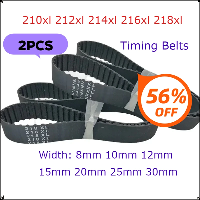 2 uds correas de distribución 210XL 212XL 214XL 216XL 218XL, ancho 10mm- 30mm 5,08 paso XL serie 105T