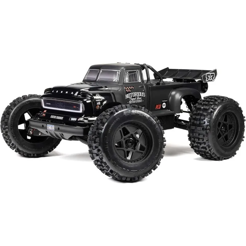 شاحنة RC 1/8 سيئة السمعة 4X4 6S BLX BRUSHLESS V6 Stunt Truck RTR (البطارية والشاحن غير متضمن)، (أسود)، ARA8611V6T1