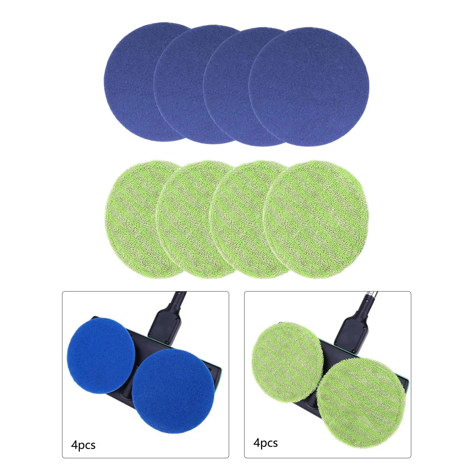 4Pcs Round Mop Replacement Pads 16.5cm Floor Cleaning Electric Rotary… — view 3