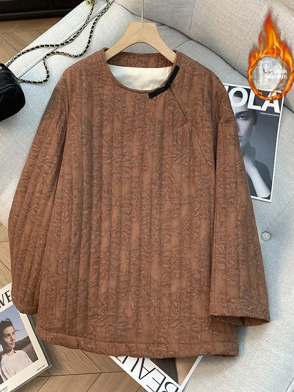 

Женское длинное пальто свободного кроя в стиле ретро свободного кроя Ne Cotton Jaet, модное универсальное длинное пальто с льняным воротником